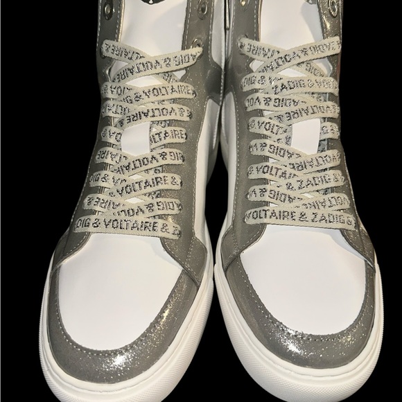 Zadig & Voltaire Women’s High Flash Infinity Patent Silver Leather (38) US 7. - Picture 4 of 13